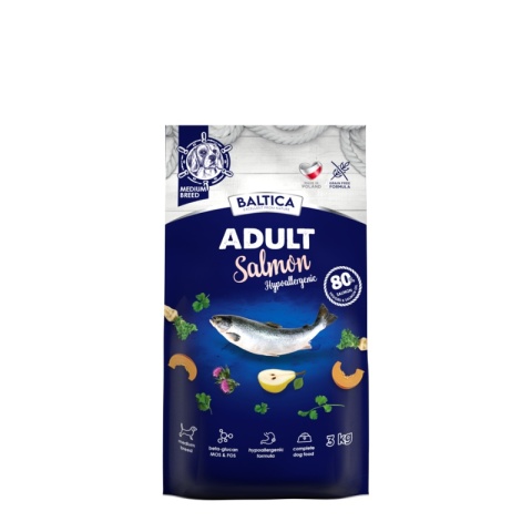 Baltica Hypoallergenic Salmon Adult M 3kg - Łosoś - średnie rasy