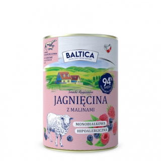 Baltica - Jagnięcina z malinami 400g - karma mokra dla psa