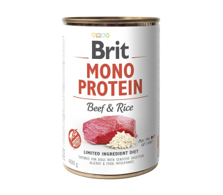 Brit Mono Protein Beef&Rice 400g wołowina z ryżem - karma mokra dla psów dorosłych