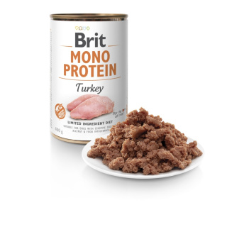 Brit Mono Protein Turkey 400g indyk - karma mokra dla psów dorosłych