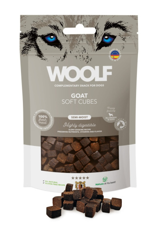 Woolf Soft Cubes Monoprotein Goat 100g - kozina - przysmaki dla psa