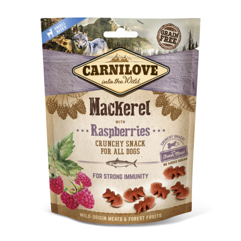 CARNILOVE CRUNCHY SNACK - MAKRELA Z MALINAMI 200G - PRZYSMAK DLA PSA