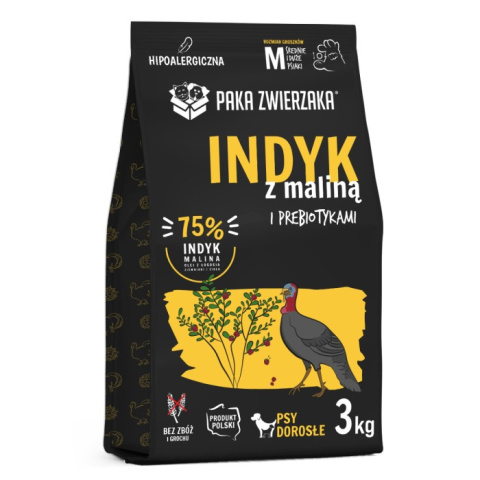 PAKA ZWIERZAKA - Seventh Heaven - Indyk i malina M 3kg - średnie rasy