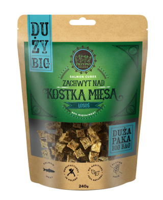 TrzyPsy - DUŻY Zachyt Nad Kostką Mięsa - Łosoś 240g