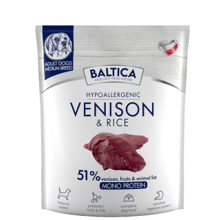 Baltica Venison&Rice M 1kg - dziczyzna z ryżem - średnie rasy